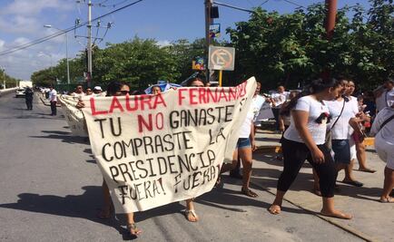 Protestan en Puerto Morelos contra virtual alcaldesa del PRI