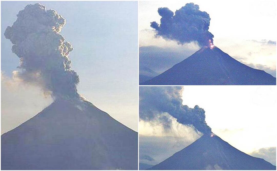 Nueva explosión del Volcán de Colima perfectamente visible desde la ciudad de Colima. (Foto: @webcamsdemexico)