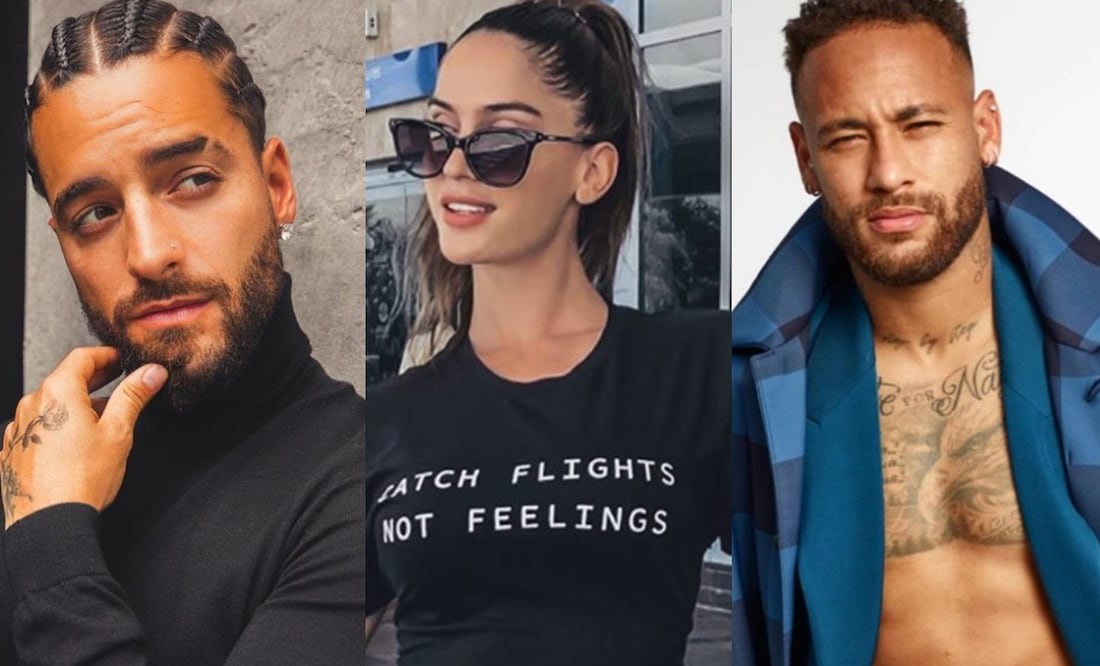 En la foto Maluma, la modelo cubana Natalia Barulich y Neymar. Fotos: Vía Instagram @maluma, @nataliabarulichs,
@neymarjr.