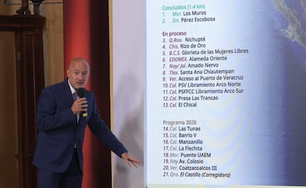 Alistan reconstrucción de carreteras y puentes dañados por lluvias en 2025; "no se nos han olvidado", dice Sheinbaum