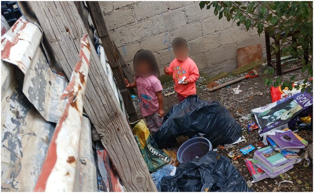 Rescatan a dos niños abandonados en un predio en Ocoyoacac. Foto: Especial
