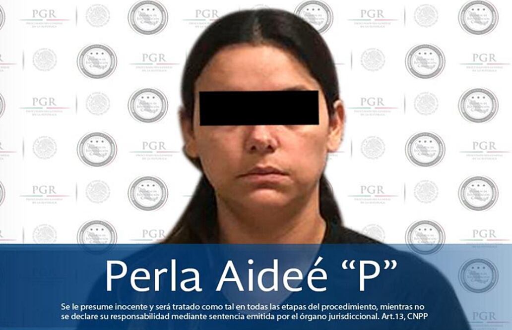 Elementos de la PGR detuvieron con fines de extradición a Perla Aideé "N" por los delitos de asociación delictuosa y operaciones con recursos de procedencia ilícita. Foto: Especial