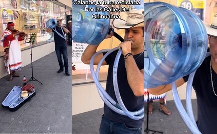 Músico utiliza su creatividad y crea tuba con materiales reciclados; video se vuelve viral en TikTok
