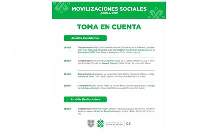 Movilizaciones sociales afectarán vialidad en dos alcaldías