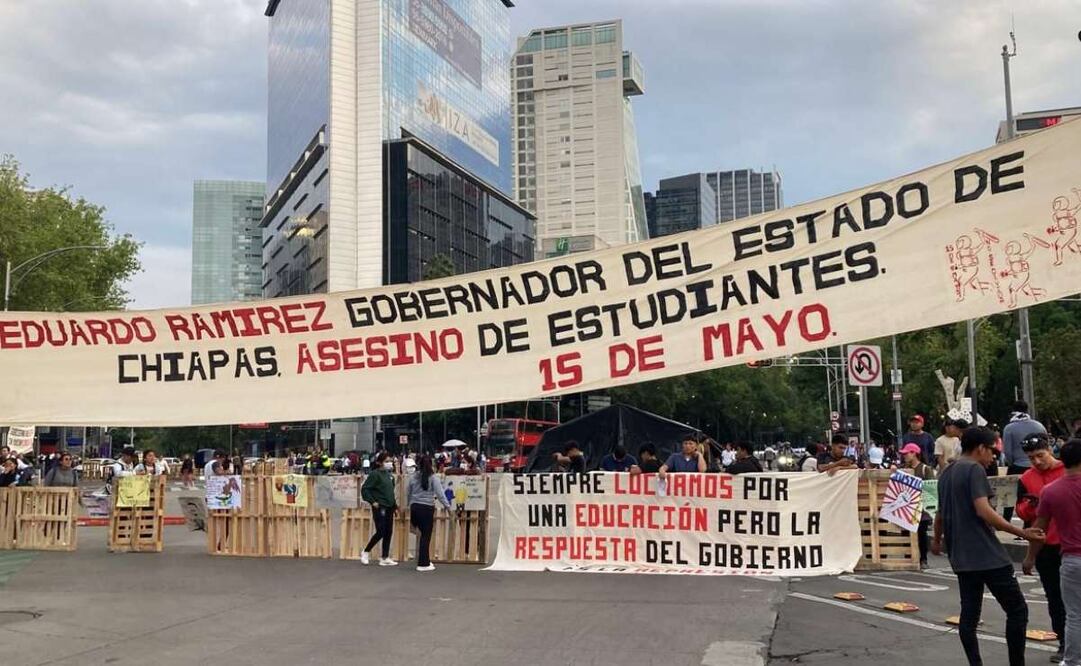 Bloqueo en el cruce de Reforma e Insurgentes (03/06/2025). Foto: Juan Carlos Williams / EL UNIVERSAL