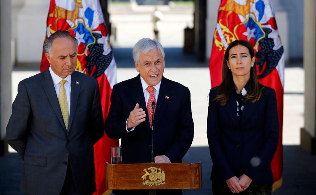 El presidente de Chile, Sebastián Piñera, durante un mensaje por las protestas en su país  (Foto: AP)