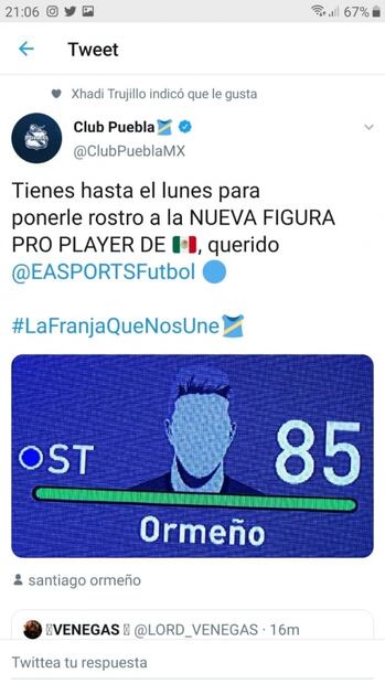 Puebla exige a FIFA 20 colocar el rostro de Ormeño tras derrotal al América