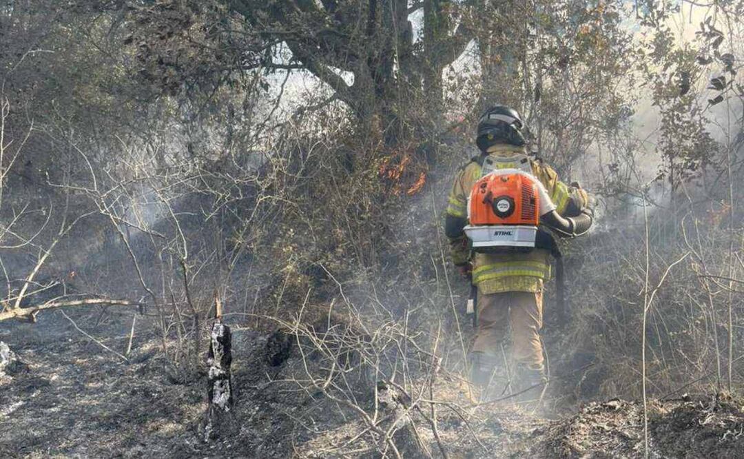 Las autoridades texcocanas recomendaron a la ciudadanía a no arriesgarse al intentar subir para apoyar el combate del fuego. Foto: Especial