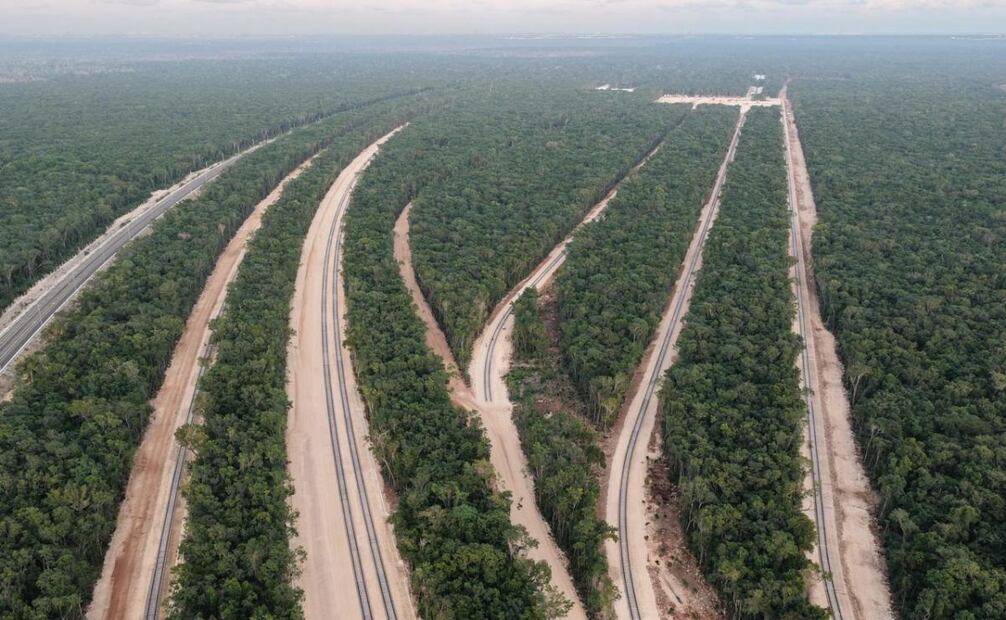 La presidenta Claudia Sheinbaum supervisa Tren Maya de carga en Quintana Roo. Foto: Especial