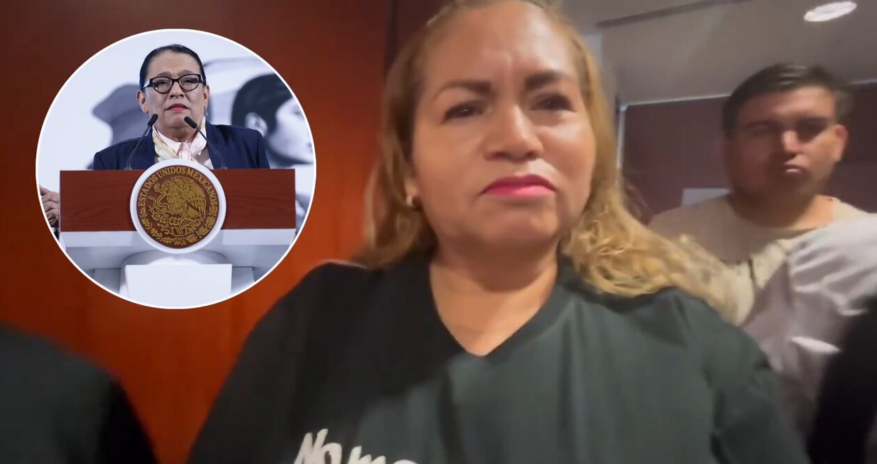 Ceci Flores se reunió el 7 de abril del 2025, con la presidenta de Comisión de Gobernación del Senado. En el círculo: Rosa Icela Rodríguez, titular de Segob. Fotos: Fernanda Rojas / EL UNIVERSAL y captura de pantalla.