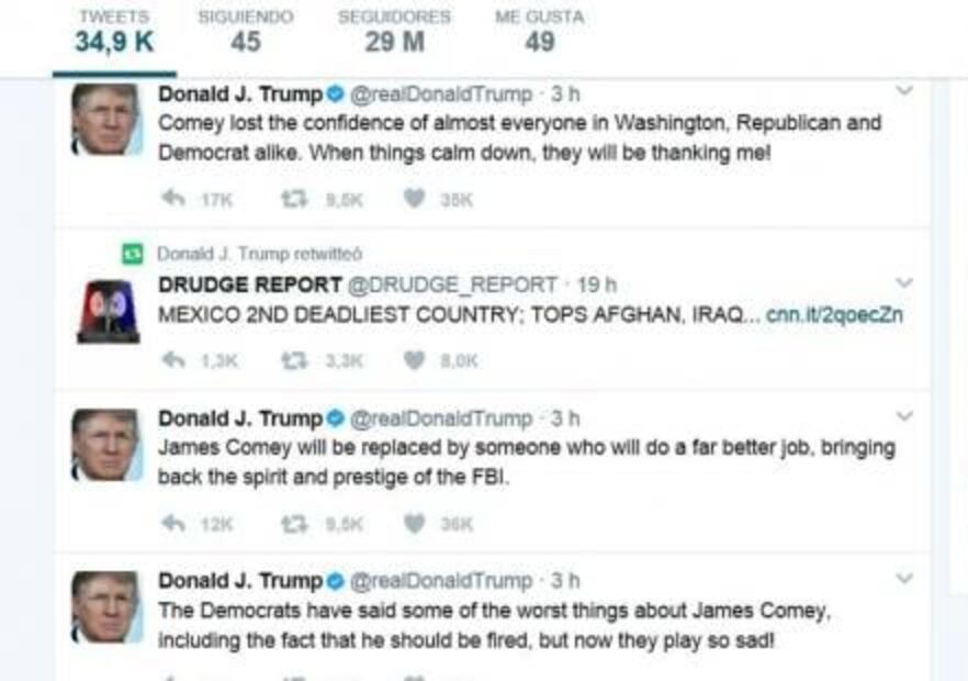 Trump comparte en Twitter nota sobre violencia en México