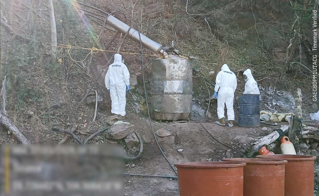 Semar desmantela un laboratorio presuntamente utilizado para hacer droga. Foto: Especial