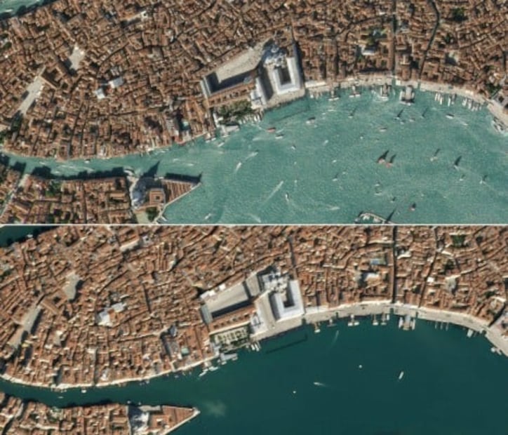 Fotos: Venecia, antes y después de la emergencia por coronavirus  