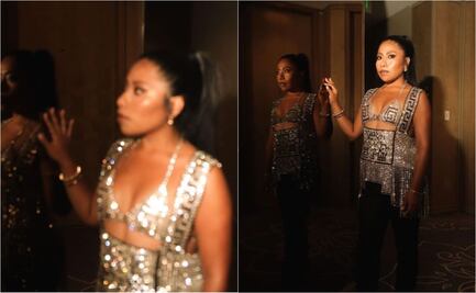 Yalitza Aparicio deslumbró en la alfombra roja de "Presencias" con un outfit color oro