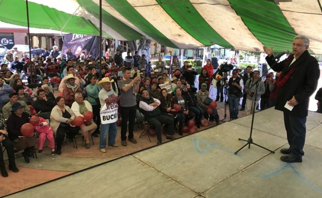 El líder de Morena realizó este jueves un mitin en Timilpan, Estado de México. (Foto: Especial)