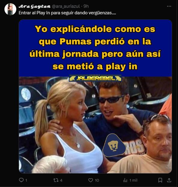 Los MEJORES MEMES de la clasificación de Pumas al Play-In