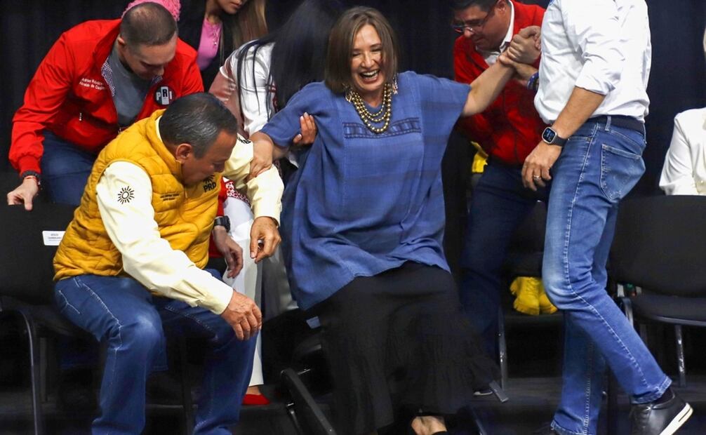 Sufre resbalón Xóchitl Gálvez. Foto: Cuartoscuro