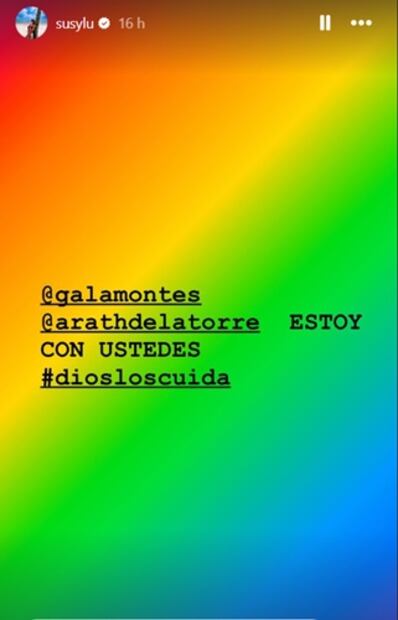 La actriz expresó su apoyo a Arth y a Gala, quienes han sido objeto de los fuertes ataques de Adrián Marcelo. Foto: Instagram.