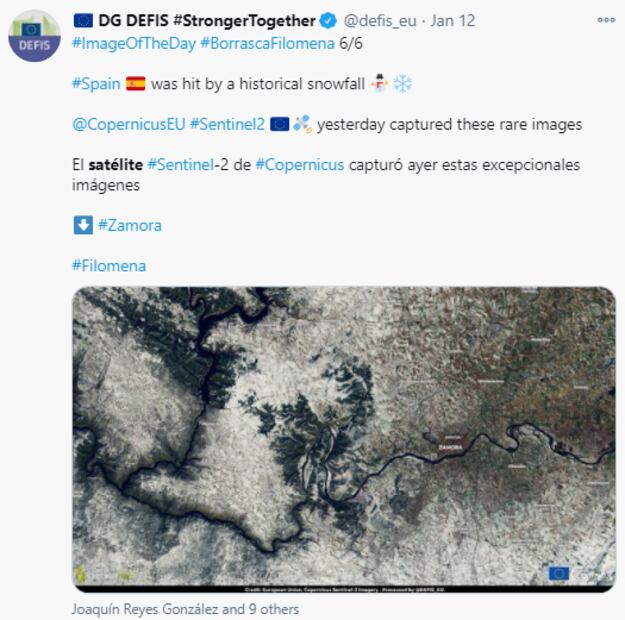 Así se vio la histórica nevada en España desde el espacio