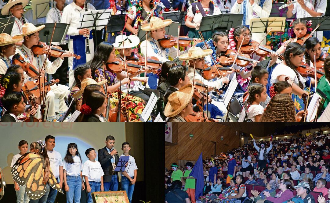 Actividades culturales a favor de los niños en Michoacán, como parte de Cultura Comunitaria, programa del gobierno de López Obrador. Fotos: DGVC y Cultura del estado de Michoacán