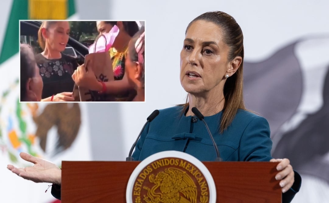 Claudia Sheinbaum rechazó regalo de exgobernador de Guerrero, Ángel Aguirre. Foto: Hugo Salvador / EL UNIVERSAL y captura de pantalla