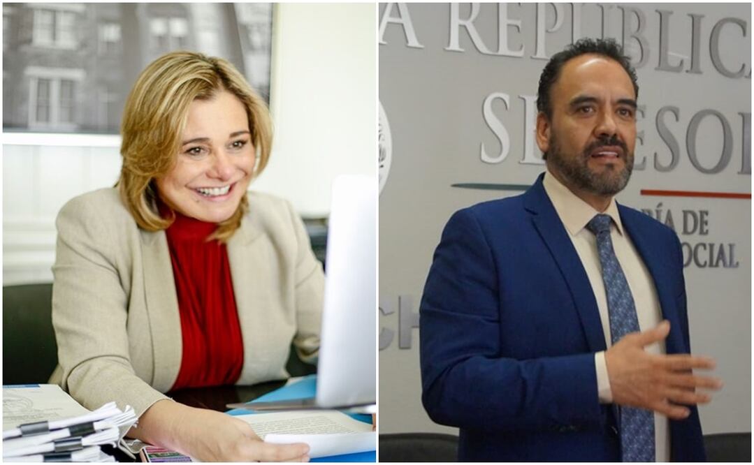 María Eugenia Campos Galván PAN- PRD) y JuanCarlos de la Rosa (Morena-PT- Nueva Alianza), candidatos a la gubernatura de Chihuahua. Fotos: Archivo ElUniversal