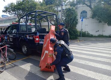 Policías de BJ y SSC implementan operativo contra "aparta lugares" en Plaza de Toros y Estadio Azul; buscan garantizar seguridad