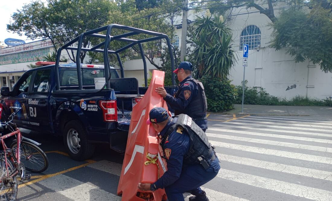 Este sábado 19 de octubre se implementó un operativo para retirar a los “Aparta lugares” de la Plaza de Toros La México y el Estadio Azul en la colonia Ciudad Deportiva, de la alcaldía Benito Juárez (19/10/2024). Foto: especial