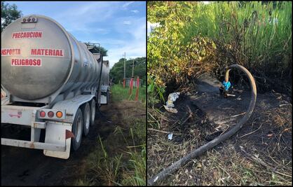 Aseguran tractocamión conectado a toma clandestina en Tabasco