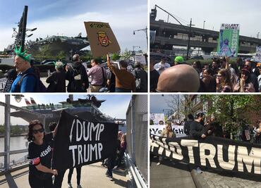 Video. Cientos de personas protestan en Nueva York ante la visita de Trump