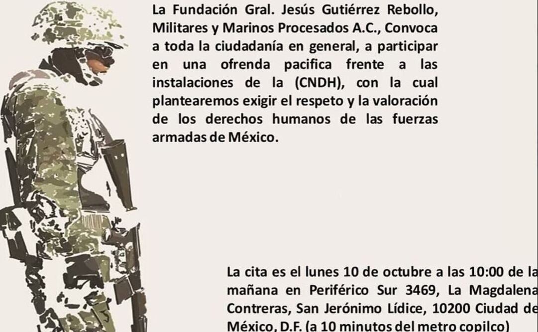 Convocan a presentar ofrenda en apoyo a militares