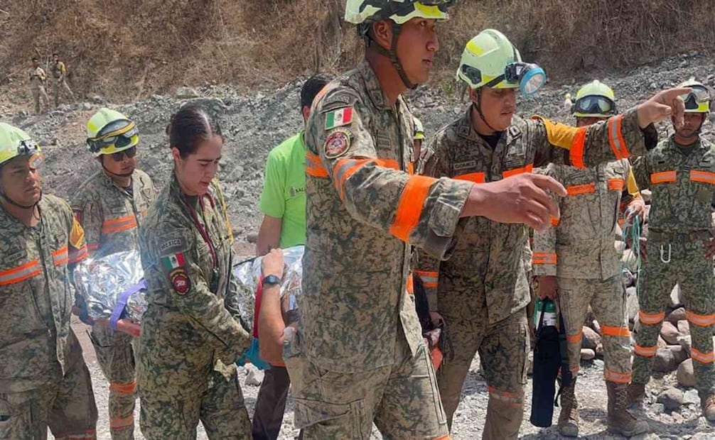 Rescate de trabajador en la mina de Santa Fe en Sinaloa (08/04/2026). Foto: Especial