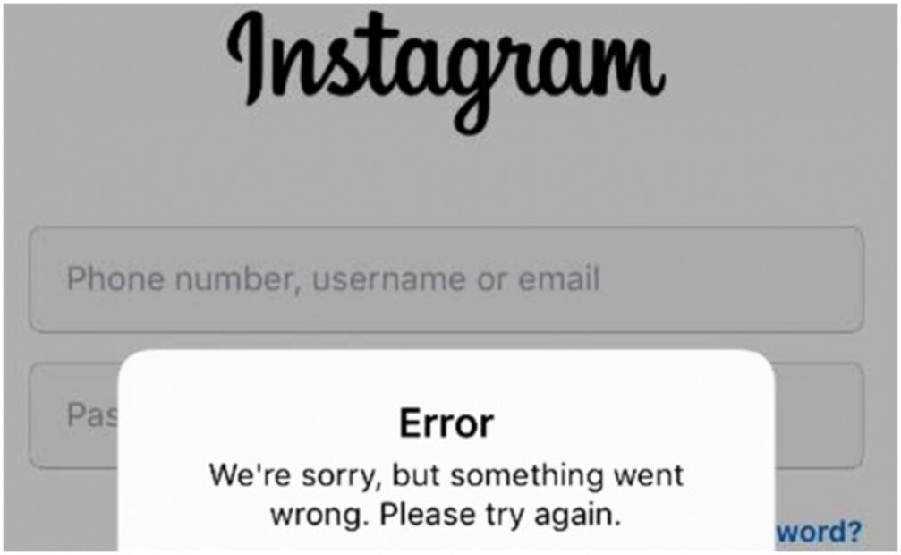 Instagram presenta error en acceso