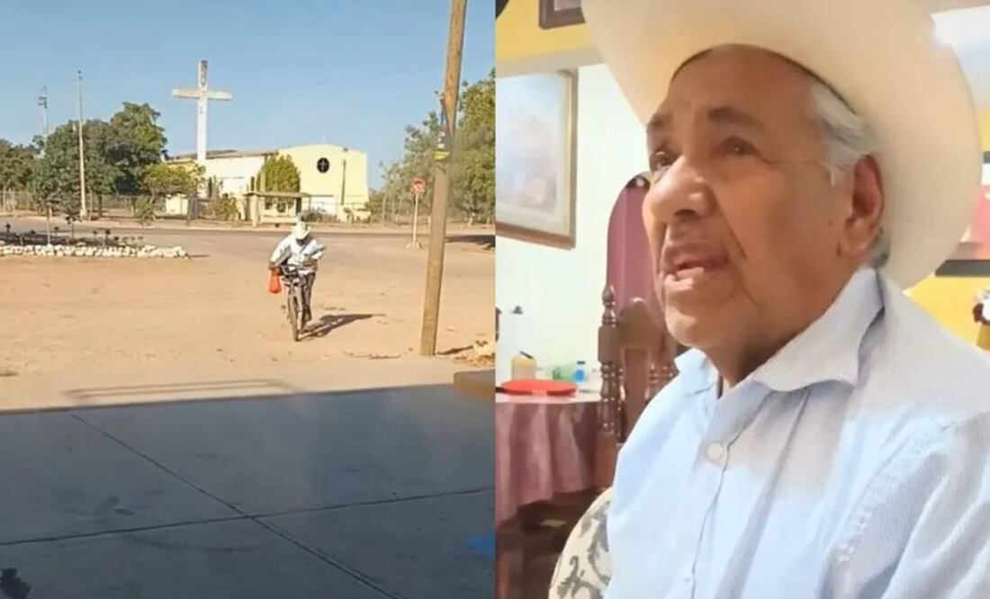 Abuelito de 80 años lleva la comida de su nieta a su trabajo todos los días