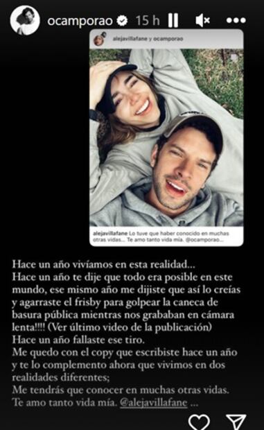 En su mensaje, el actor asegura que el amor que siente por la actriz los reunirá en otras vidas. Foto: Instagram