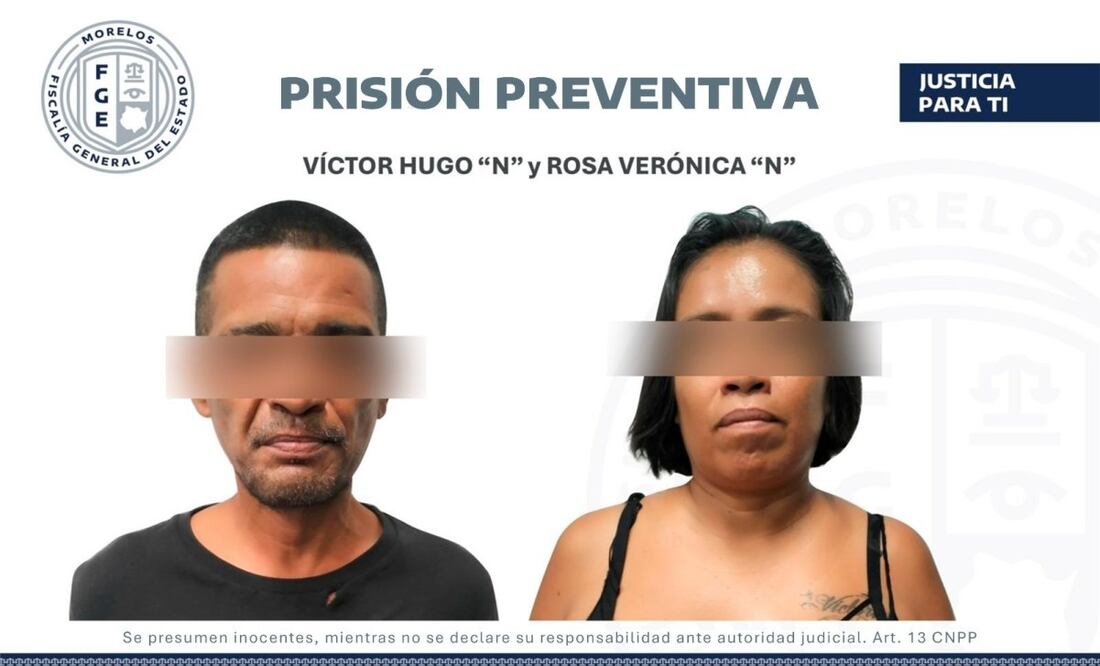 Dictan prisión preventiva a pareja por secuestrar a un niño en Morelos (12/08/2025). Foto: Especial
