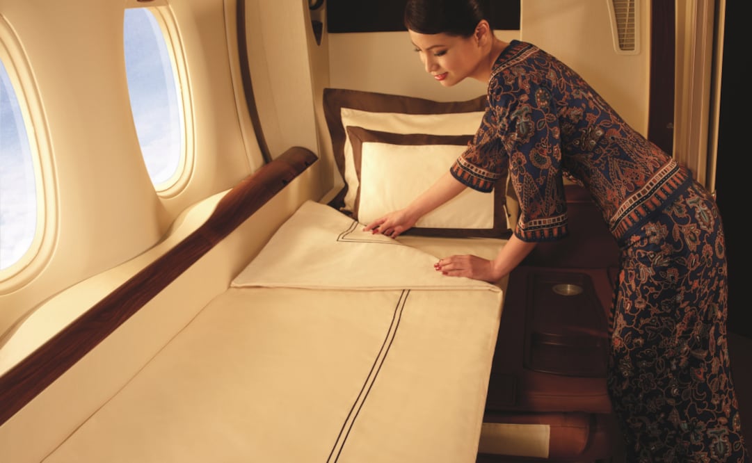 Así es una cabina de primera clase de la aerolínea Singapore. (Foto: Singapore)