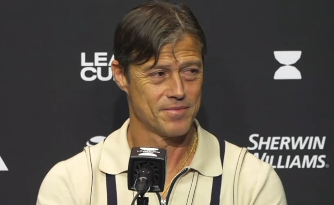 Matías Almeyda en conferencia de prensa tras la victoria de Raaydos. FOTO: Captura de video