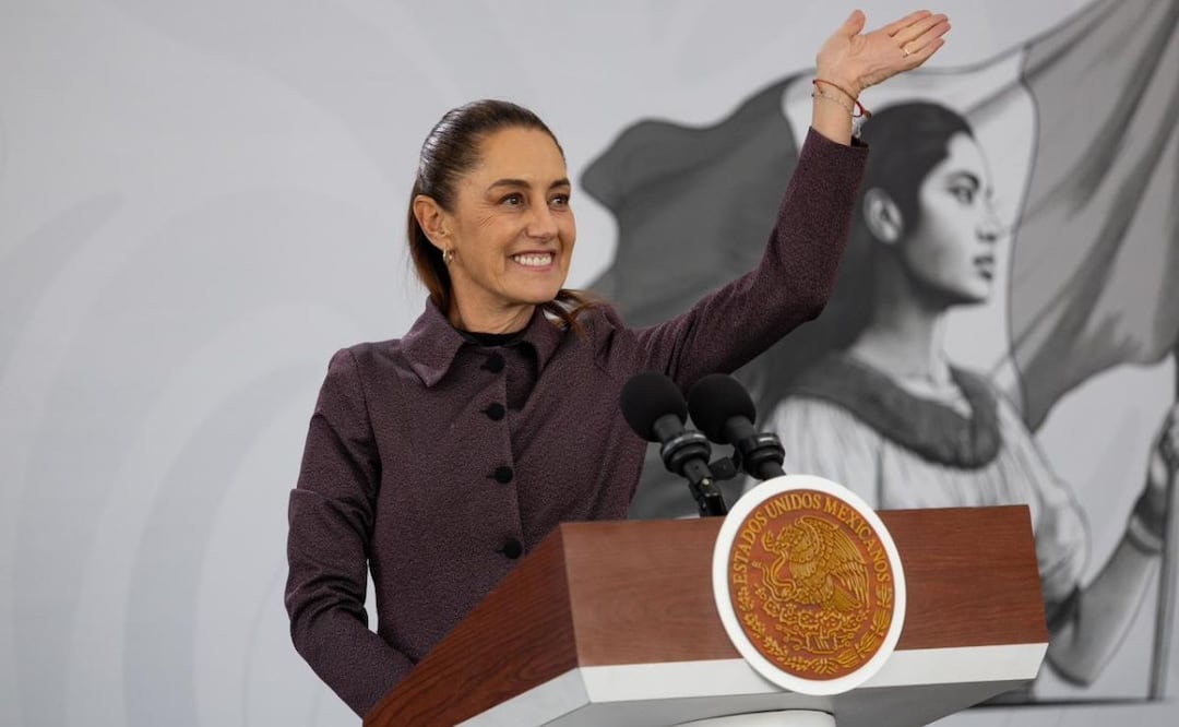 La presidenta Claudia Sheinbaum encabeza la conferencia de prensa mañanera del lunes 09 de marzo, desde el Hospital Oncológico para la Mujer “La Pastora”, en la Gustavo A. Madero, Ciudad de México. Foto Hugo Salvador El Universal
