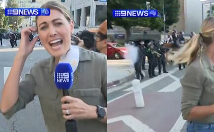 Reportera lesionada en protestas de Los Ángeles; bala de goma la alcanza en transmisión