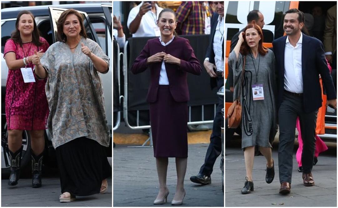 Llegan los candidatos: Claudia Sheinbaum, Xóchitl Gálvez y Jorge Álvarez Máynez para el segundo debate presidencial. Fotos: Diego Simón / EL UNIVERSAL