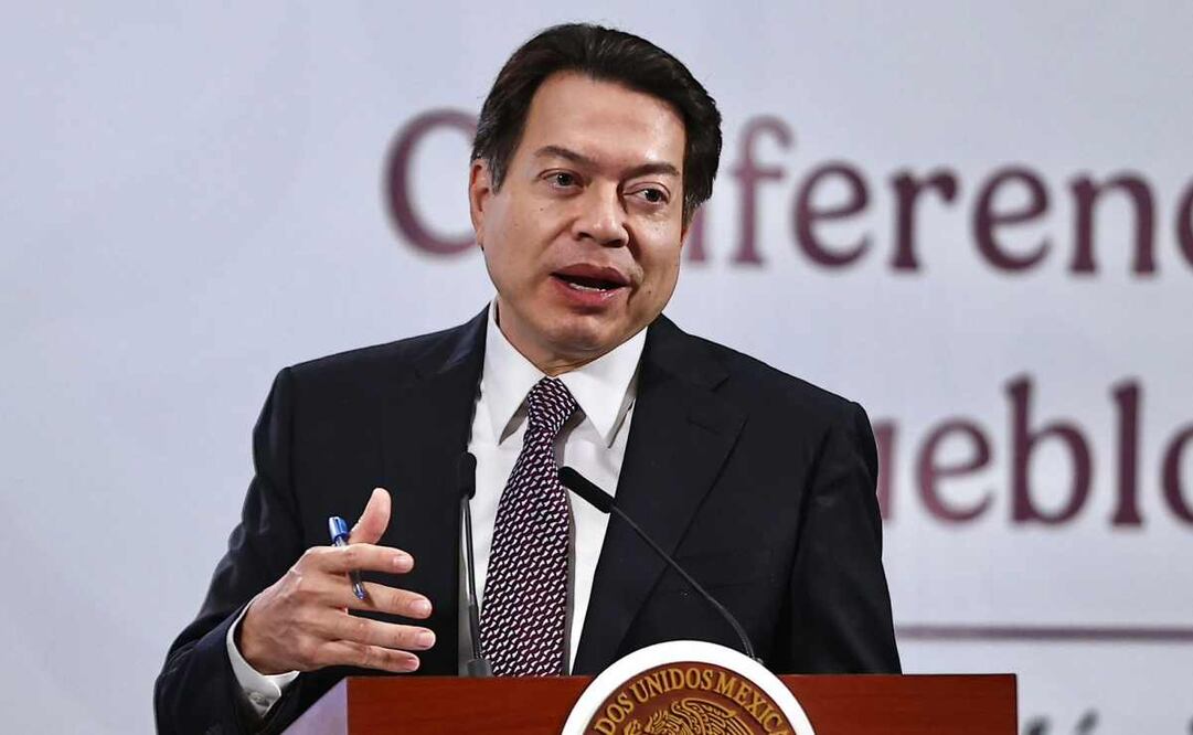 Mario Delgado, titular de la SEP, durante la mañanera de este 4 de agosto del 2025. Foto: Berenice Fregoso / EL UNIVERSAL.