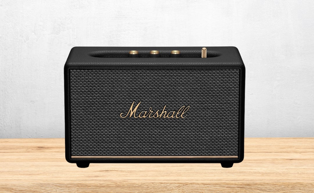 La bocina Marshall Acton III cuenta con 60 watts de potencia, Bluetooth 5.2 y un diseño icónico que la convierte en el regalo ideal para el Día del Padre. FOTO: AMAZON / CANVA