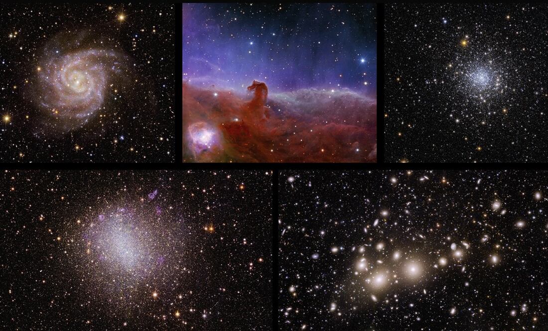 Imágenes del Universo profundo capturadas por el telescopio Euclides.
Foto: Twitter, vía @esaoperations