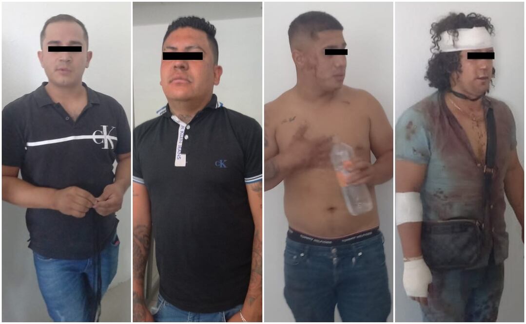 Cuatro sujetos que pelearon con los dos valets parking. FOTO: Especiales