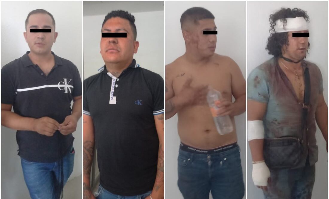 Cuatro sujetos que pelearon con los dos valets parking. FOTO: Especiales