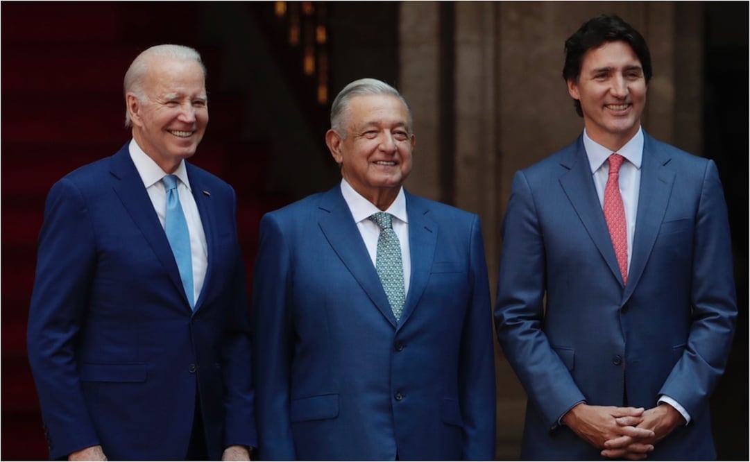 Presidente de Estados Unidos, Joseph Robinette Biden; presidente de México, Andrés Manuel López Obrador; Primer Ministro de Canadá, Justin Trudeau. Foto: Diego Simón Sánchez / EL UNIVERSAL