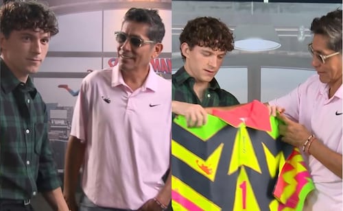 Jorge Campos se luce con regalo para Tom Holland, protagonista de Spider-Man