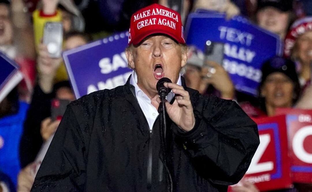 El expresidente estadounidense Donald Trump habla en un acto de campaña en Greensburg, Pensilvania. Foto: AP