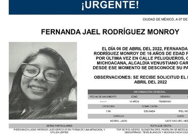 Ubican en Hidalgo a Fernanda Jael, alumna del IPN reportada como desaparecida, según fuentes de la Fiscalía